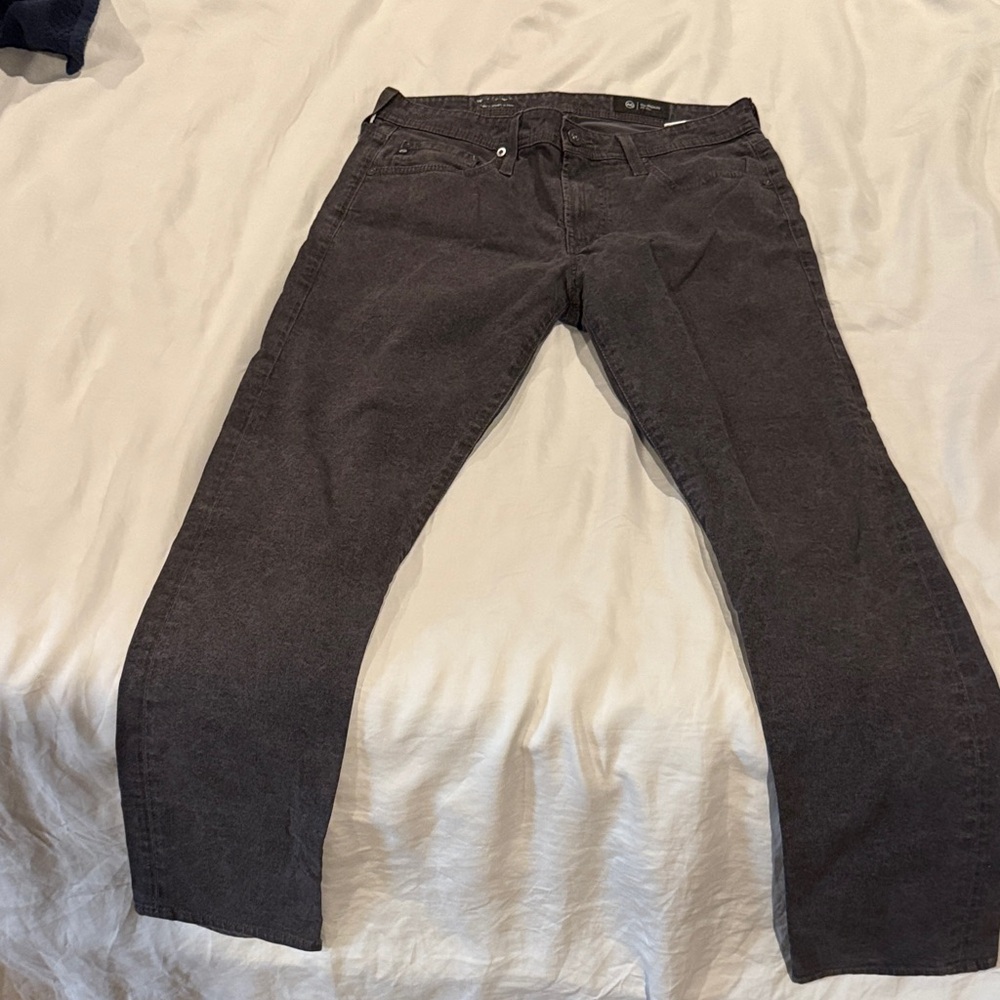AG Adriano Goldschmied Men's Dark Gray Straight Jeans